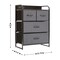 Emma and Oliver Hermes Nightstand with 4 Fabric Drawers, Charging Station with 2 USB Ports/Power Outlet, Engineered Wood Top, Wood Handles, Metal Frame